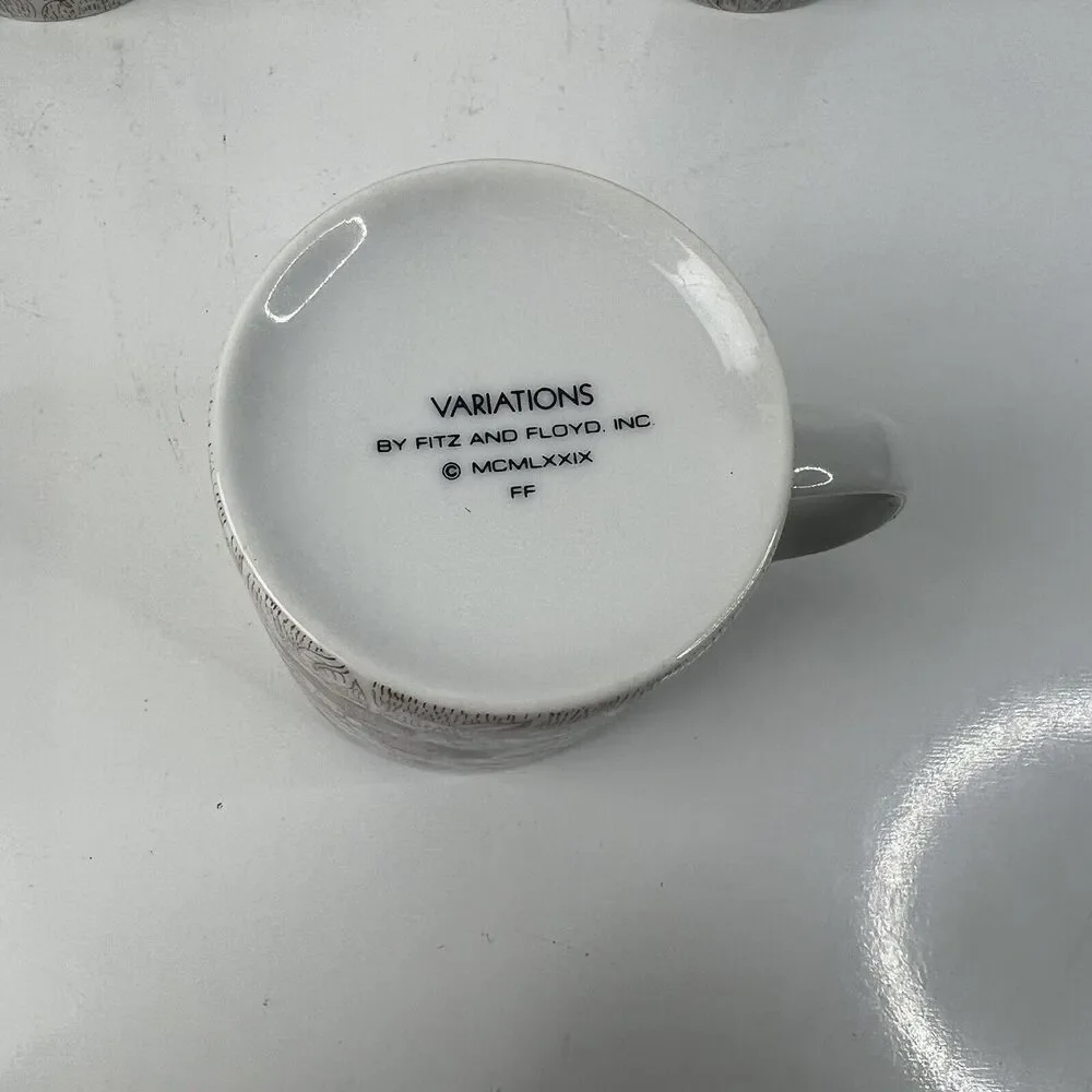 Variations By Fitz And Floyd Butterfly Coffee Cups Set Of 3